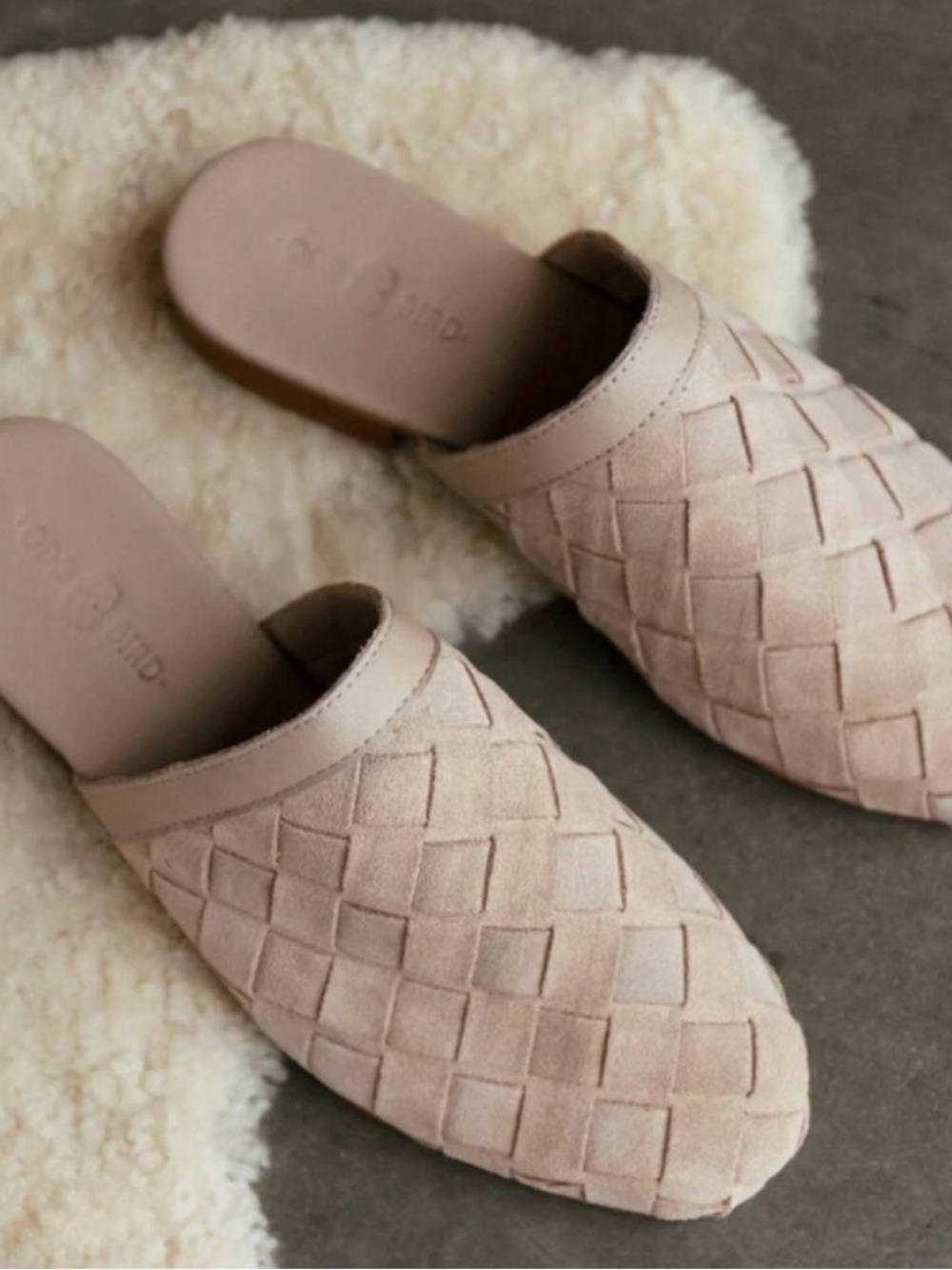 Oddbird Co. Suede Woven Backless Mule- size 7